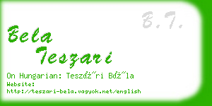 bela teszari business card